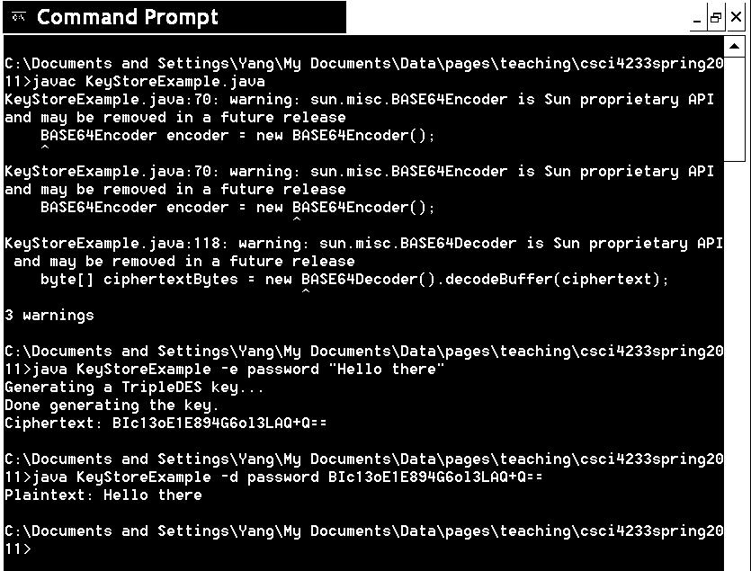 To run theKeyStoreExample.java program: